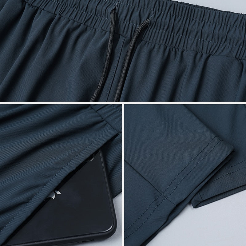 Summer Thin Men's Jogging Sweatpants Custom LOGO Running Sport Pants Elastic Shrink Leg Casual Outdoor Training Fitness Trousers