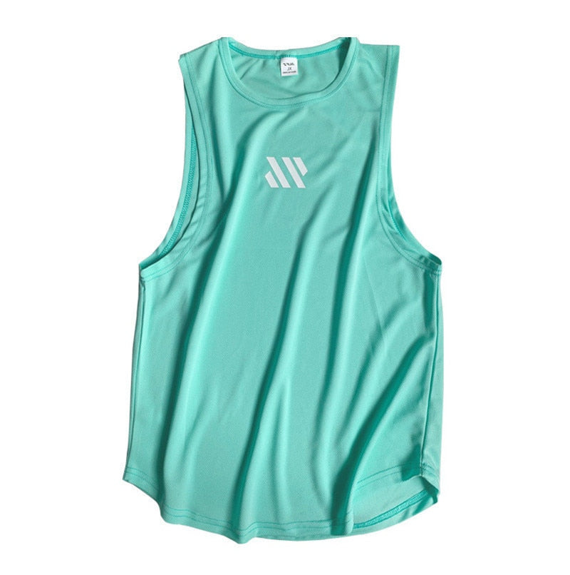 2023 Mens fitness gyms Tank top men Fitness sleeveless shirt Male mesh breathable Sports vest Undershirt Gyms Running vest men