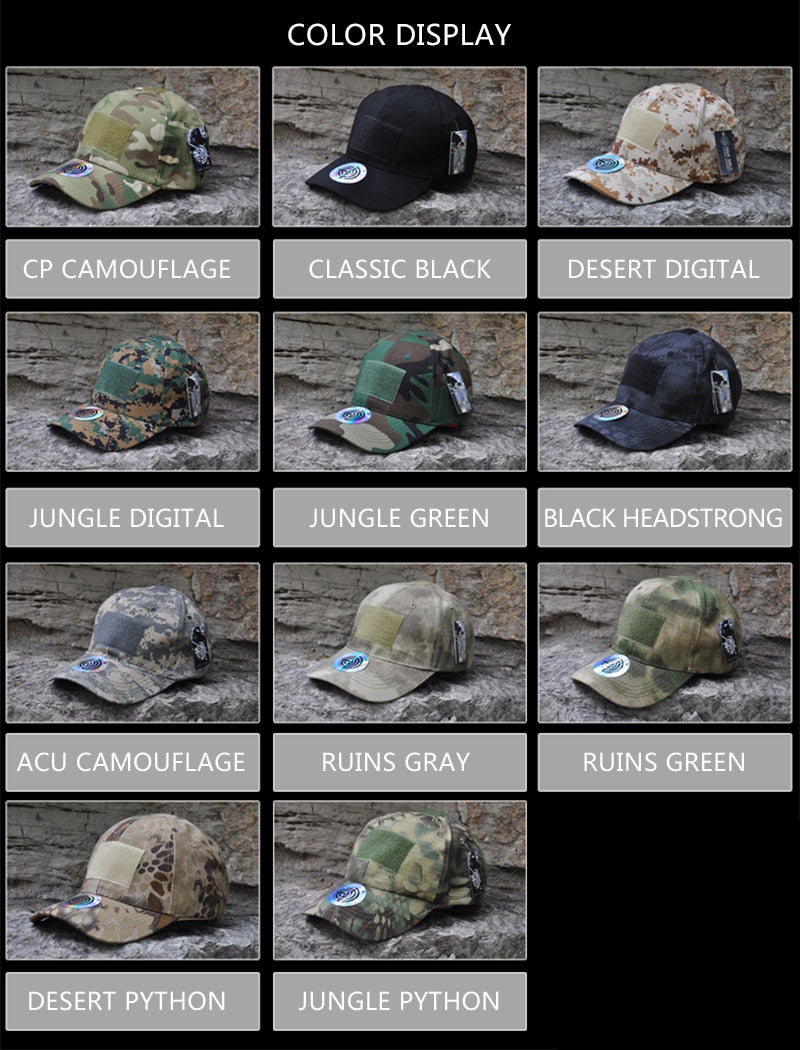 HAN WILD Outdoor Sport Caps Camouflage Hat Baseball Caps Simplicity Tactical Military Army Camo Hunting Cap Hats Unisex