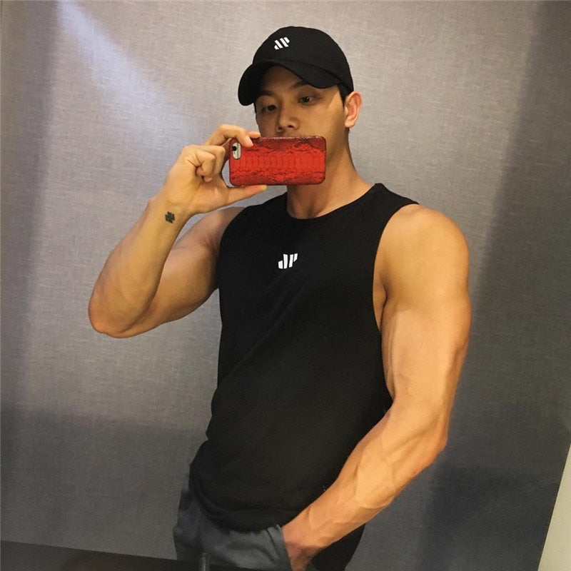 2023 Mens fitness gyms Tank top men Fitness sleeveless shirt Male mesh breathable Sports vest Undershirt Gyms Running vest men