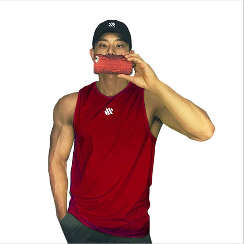 2023 Mens fitness gyms Tank top men Fitness sleeveless shirt Male mesh breathable Sports vest Undershirt Gyms Running vest men