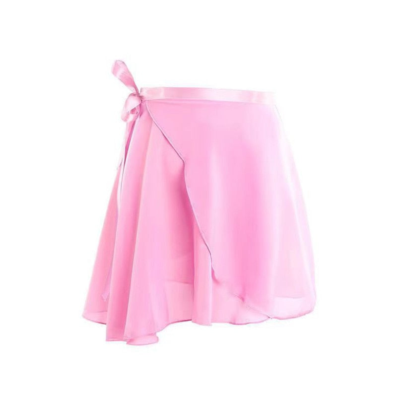 USHINE Ballet Dance Chiffon Skirt Pure Color Floral Print Practice Leotard Ballet Dance Dress Woman Children