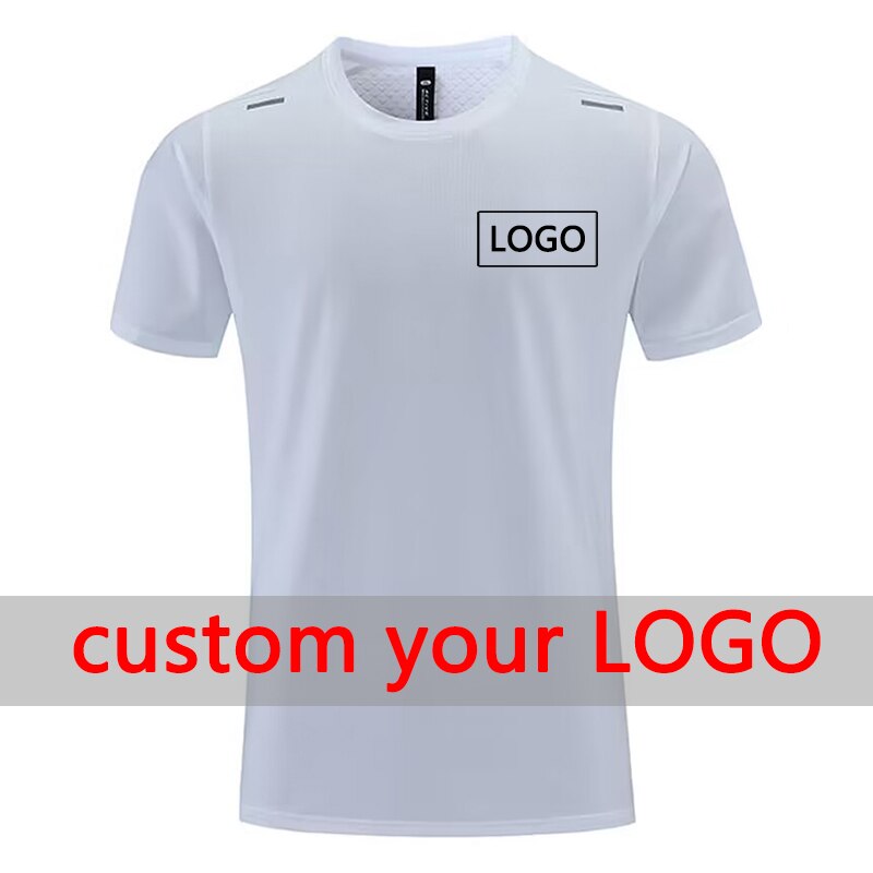 Custom LOGO Men Running T-shirt Fitness Sports Top Gym Training Shirt Jogging Casual Sportswear Quick Dry Outdoor Sports Shirt