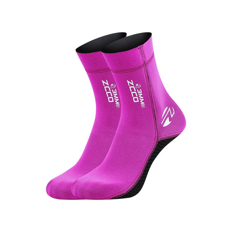 1 Pair New 3mm Neoprene Diving Socks Non-slip Adult Warm Patchwork Wetsuit Shoes Diving Surfing Boots for Men Womens Swimming
