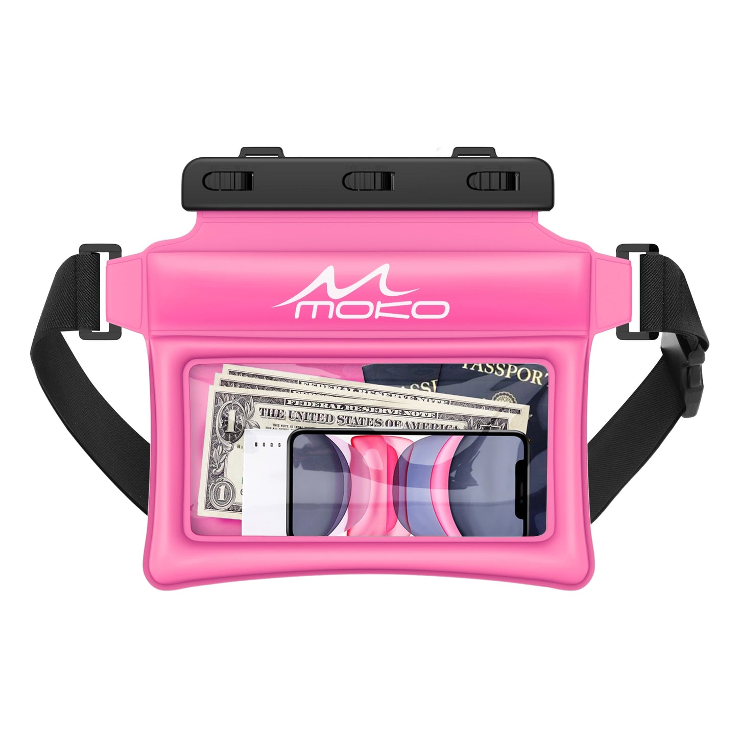 MoKo Waterproof Phone Pouch Fanny Pack Floating Dry Bag Swimming Waist Bag Underwater Ski Drift Diving for iPhone 13/13 Pro Max