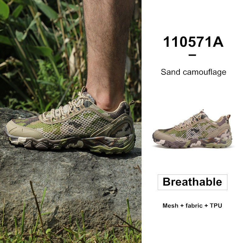 Humtto New Arrival Leather Hiking Shoes Wear-resistant Outdoor Sport Men Shoes Lace-Up Mens Climbing Trekking Hunting Sneakers