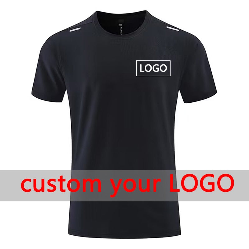 Custom LOGO Men Running T-shirt Fitness Sports Top Gym Training Shirt Jogging Casual Sportswear Quick Dry Outdoor Sports Shirt