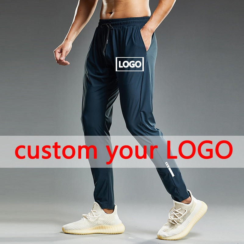Summer Thin Men's Jogging Sweatpants Custom LOGO Running Sport Pants Elastic Shrink Leg Casual Outdoor Training Fitness Trousers