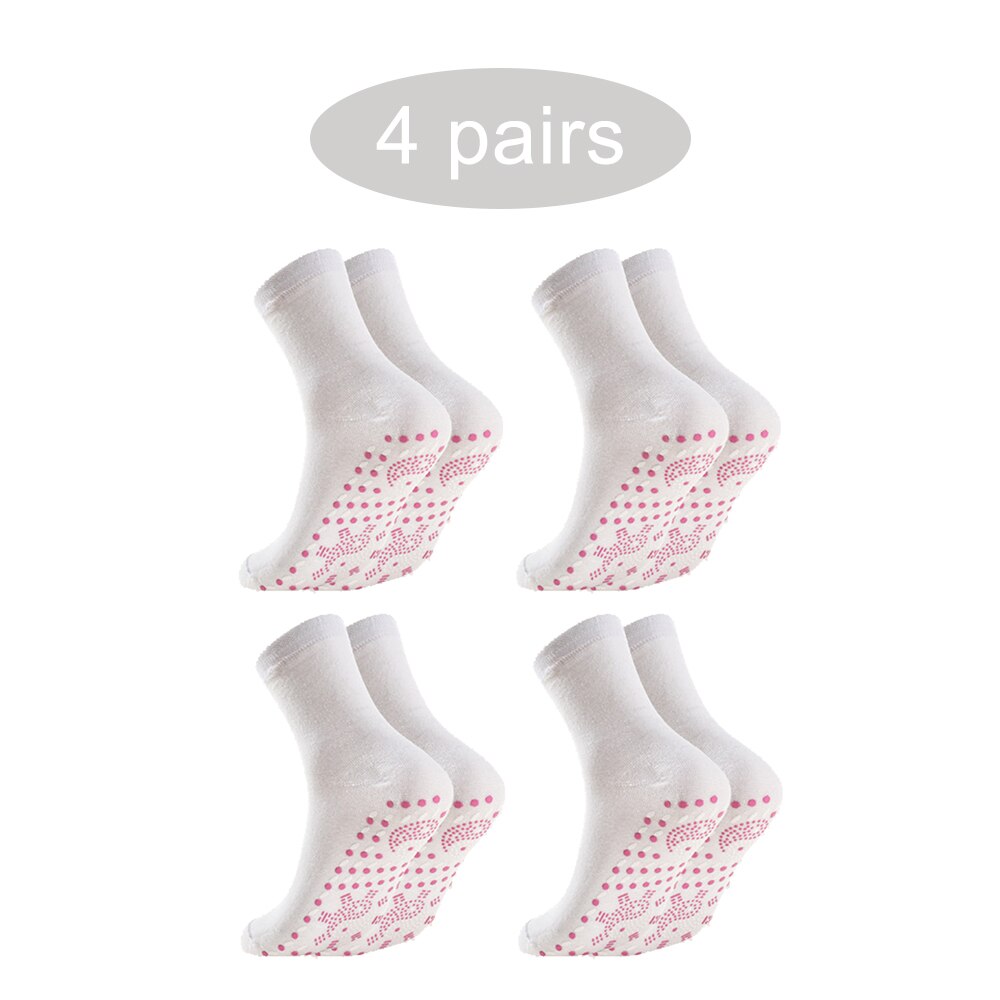 1/2/4Pair Self-heating Socks Men Women Health Warming Fever Sock Non-slip Dot Foot Massage Magnetic Therapy Relieve Tired Winter
