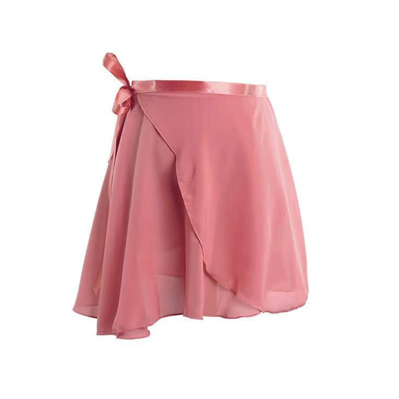 USHINE Ballet Dance Chiffon Skirt Pure Color Floral Print Practice Leotard Ballet Dance Dress Woman Children