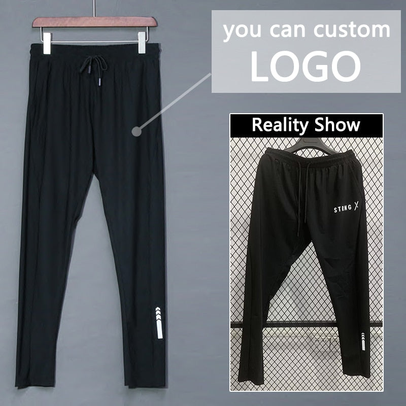 Summer Thin Men's Jogging Sweatpants Custom LOGO Running Sport Pants Elastic Shrink Leg Casual Outdoor Training Fitness Trousers