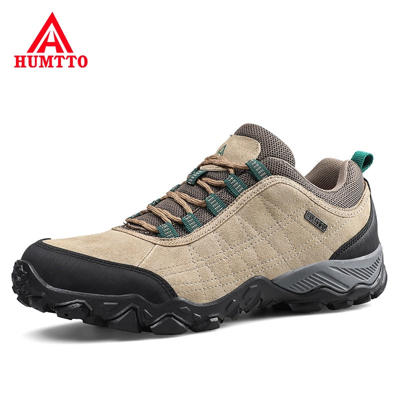 Humtto New Arrival Leather Hiking Shoes Wear-resistant Outdoor Sport Men Shoes Lace-Up Mens Climbing Trekking Hunting Sneakers