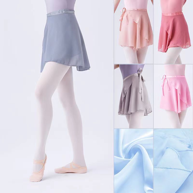 USHINE Ballet Dance Chiffon Skirt Pure Color Floral Print Practice Leotard Ballet Dance Dress Woman Children