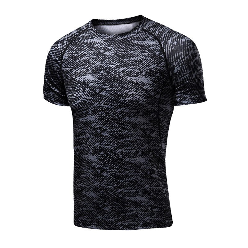 Men&#39;s Running Compression Tshirts Quick Dry Soccer Jersey Fitness Tight Sportswear Gym Sport Short Sleeve Shirt Breathable