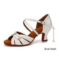 SWDZM Ballroom Women Latin Dance Shoes Modern Pole Dance Shoes Salsa Tango High Heel Adjustable Latin Shoes For Girls Ladies