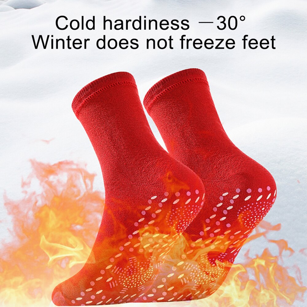 1/2/4Pair Self-heating Socks Men Women Health Warming Fever Sock Non-slip Dot Foot Massage Magnetic Therapy Relieve Tired Winter