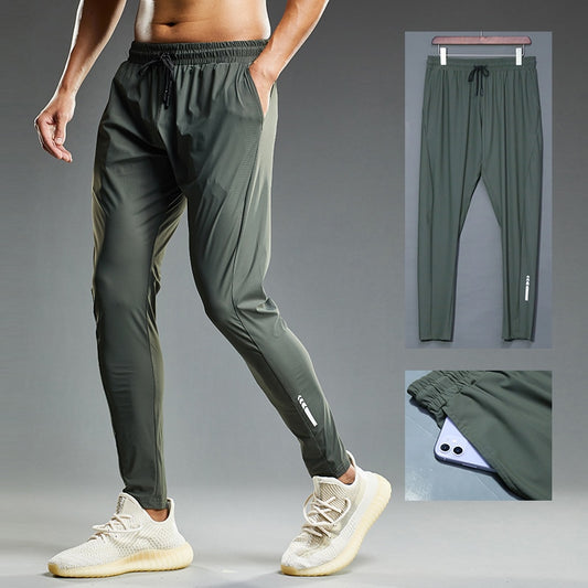 Summer Thin Men&#39;s Jogging Sweatpants Custom LOGO Running Sport Pants Elastic Shrink Leg Casual Outdoor Training Fitness Trousers